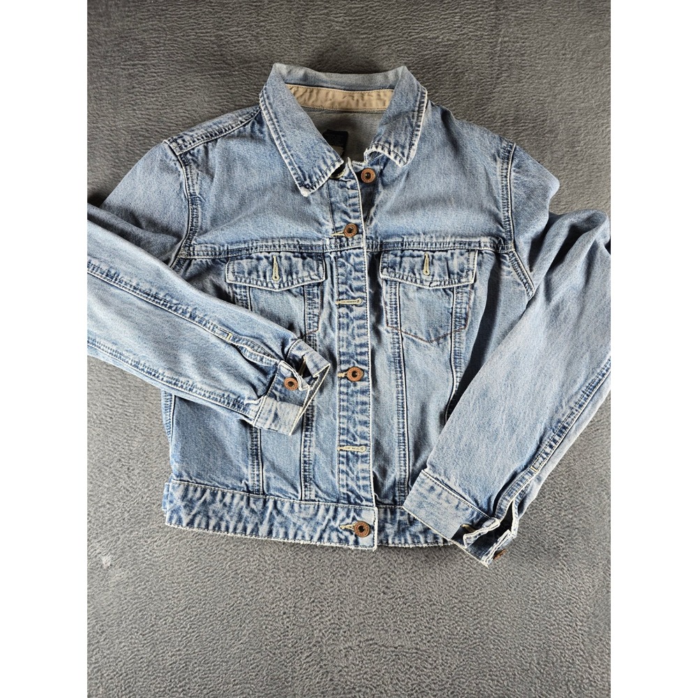 Gap Womens Light Wash Denim Trucker Jacket Size S Blue 100% Cotton RN 54023